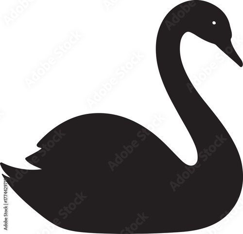 Silhouette swan transparent