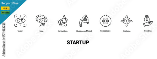 Start up banner web icon illustration concept
