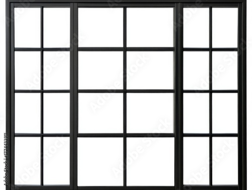 black metallic door element isolated. Photo. 