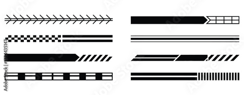 Racing Stripes for Car Tuning Pack – Vector Stickers for Car Body Decoration, Sport Vinyl Designs, and Automotive Graphics Isolated on White Background
