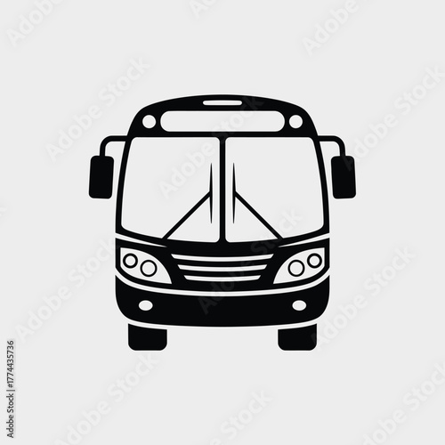 Black Bus Icon Simple Transportation Symbol for Transit and Commuting Needs