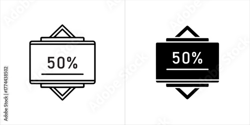 Fifty percent discount badge