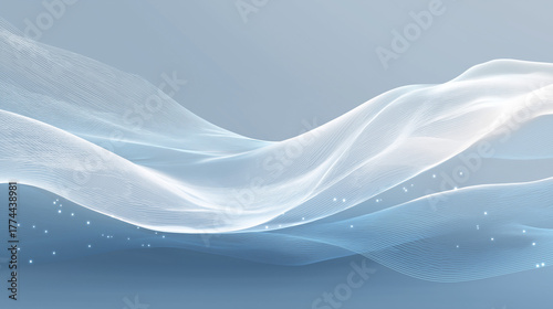 Abstract Waves: Delicate layers of flowing light cascade, creating a sense of ethereal beauty and serenity. The soft, luminous lines evoke a feeling of calm and sophistication.