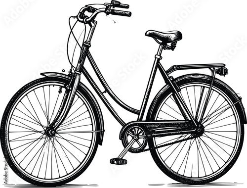 Vintage Bicycle Line Art Illustration