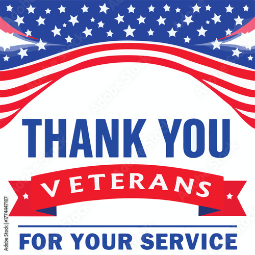 Thank You Veterans for Your Service Patriotic Poster Design