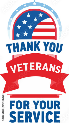 Thank You Veterans for Your Service Patriotic Poster Design