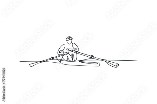Person rowing a boat with oars