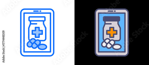 Mobile Pharmacy multistyle icon
