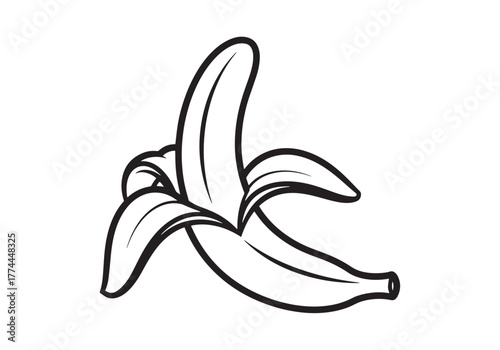 Line icon fruit banana. Used for eating and cake.