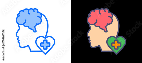 Mental Health multistyle icon