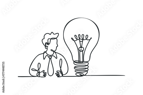 Man with Idea Bulb