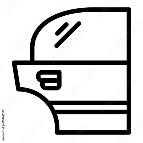 Car side door line icon, car parts concept. Vector graphics. Part sign on white background, style icon mobile or web design.