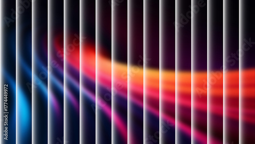 Fotografia Waves of neon energy flow through darkness, blending passion and calm into a sur