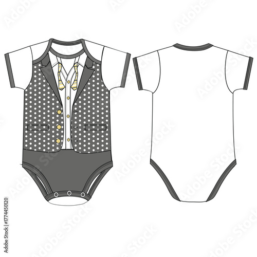 baby boy fashion bodysuit print vector