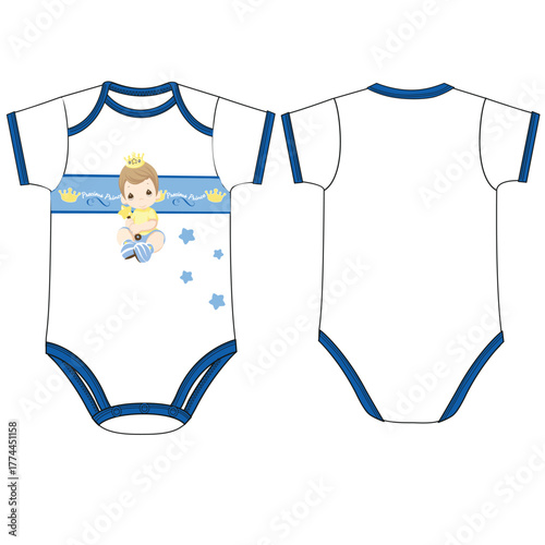 baby boy little boy  bodysuit print vector