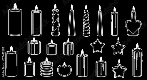 set of burning candles