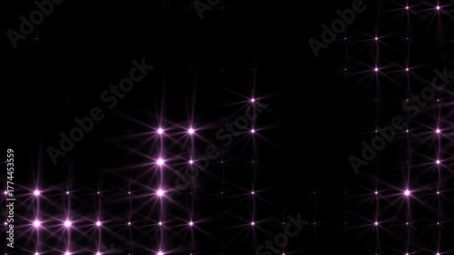 Abstract loop glowing purple disco wall with light bulbs