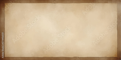 Aged vintage parchment paper texture on a brown wooden background