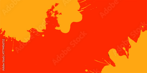 An abstract fire background with red paint and orange hues, suggesting the autumn fall of leaves on a map of Europe