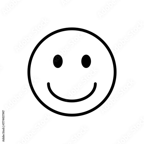 A happy smiley face emoji icon with cheerful expression and bright eyes, representing joy and positivity. Perfect for chat apps, stickers, UI design, and modern digital communication projects.