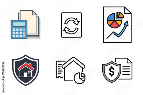 Business, Finance, Real Estate and Security Vector Icons Set