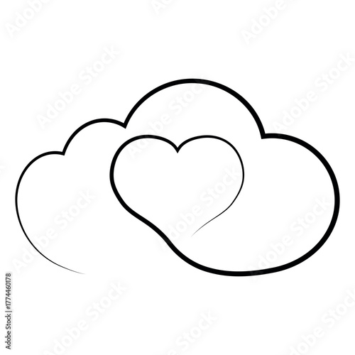 Cloud with heart tech icon ...