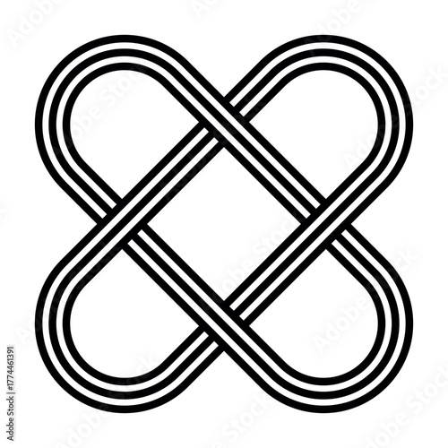 Symmetrical knot icon with ...