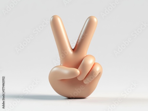 3D animation of a hand making the letter 