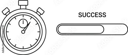 Vector art of stopwatch showing success