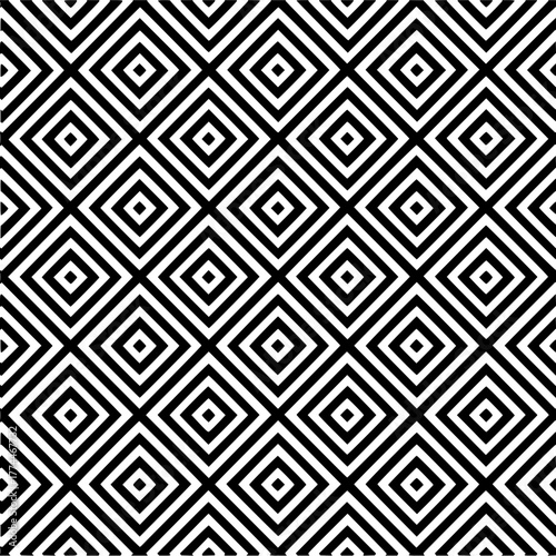 Geometric pattern with nested squares creating an optical illusion and visual texture that is modern