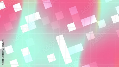 Abstract background with pink, green, and white squares. Versatile for graphics, social media posts, website backgrounds, and digital designs.