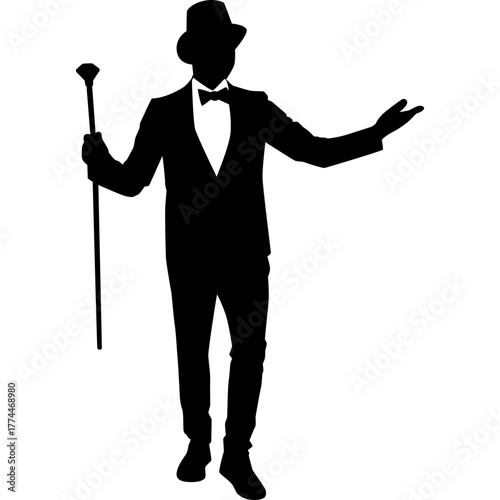 Silhouette Magician Illustration