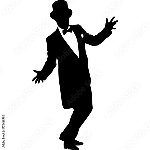 Silhouette Magician Illustration