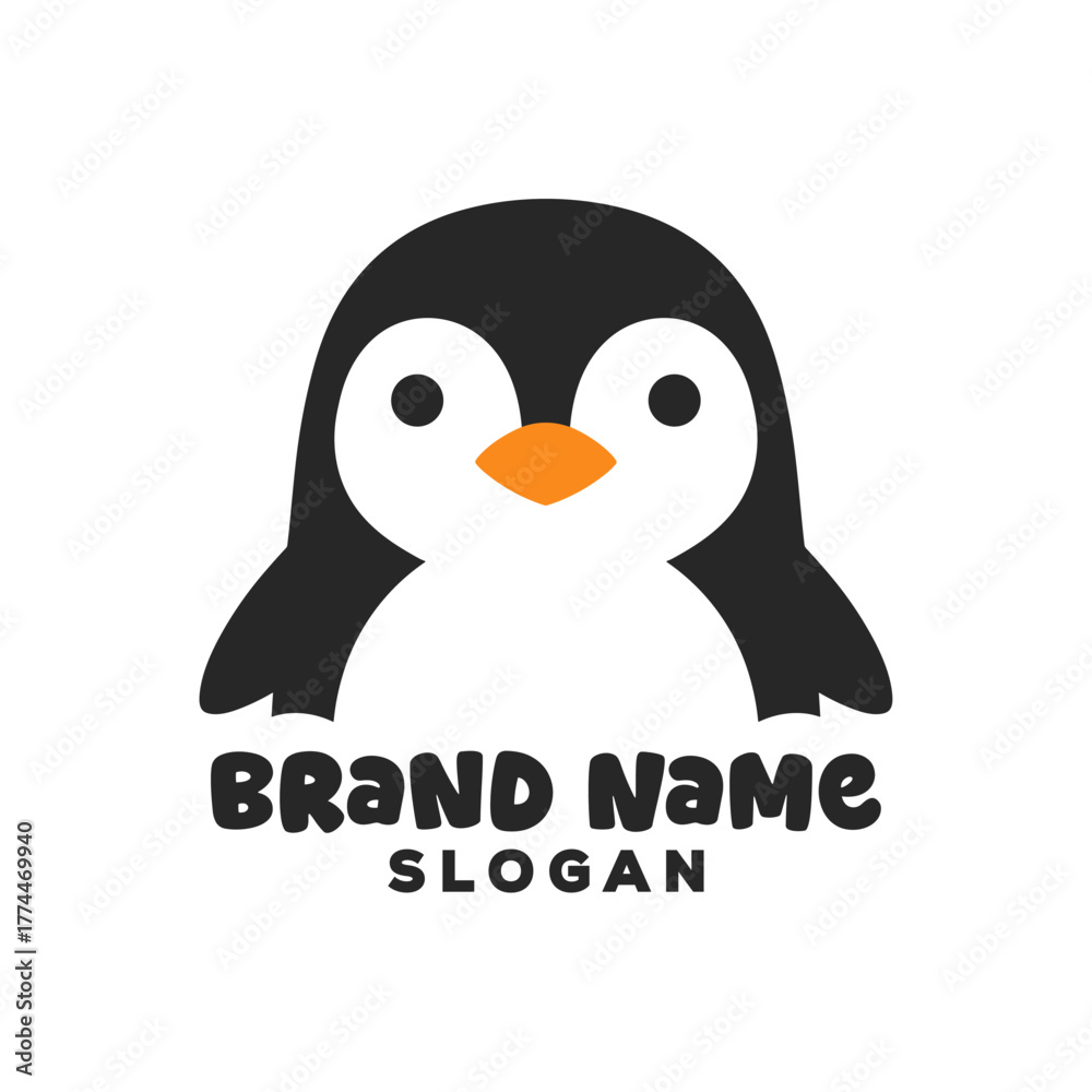 Fototapeta premium Cheerful penguin logo for a brand