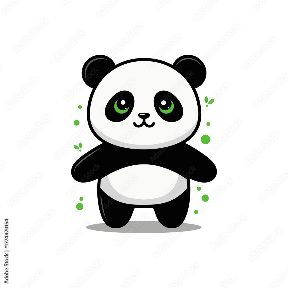 Fototapeta premium Adorable panda with bright green eyes