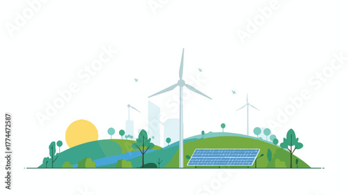 landscape with windmills