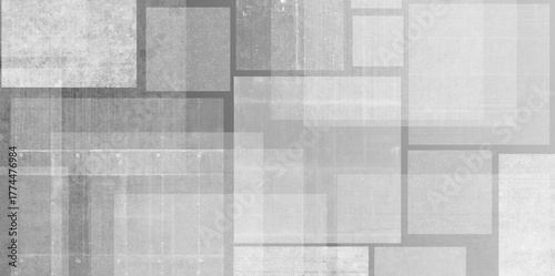 Abstract Geometric Overlay of Textured Rectangles and Squares in Shades of Gray image