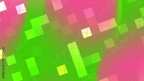 Blurred background of green pink and white squares ideal for presentations, website designs, social media graphics, and prints. Modern and colorful.