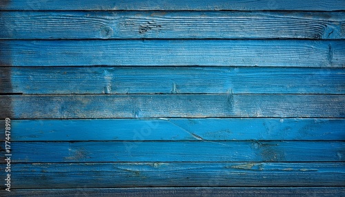 Old Wooden Blue Color Background