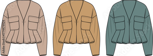 Fashionable Women's Bomber Jacket Lineup with Cargo Pockets A Wardrobe Staple