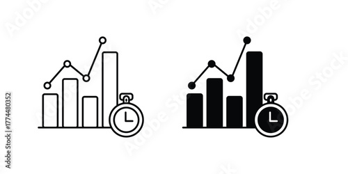 Productivity set icon with white background vector stock illustration