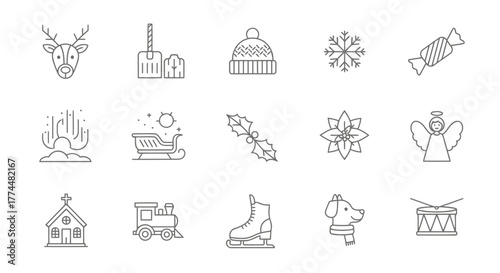 Festive Holiday Icons Winter Celebration Graphics