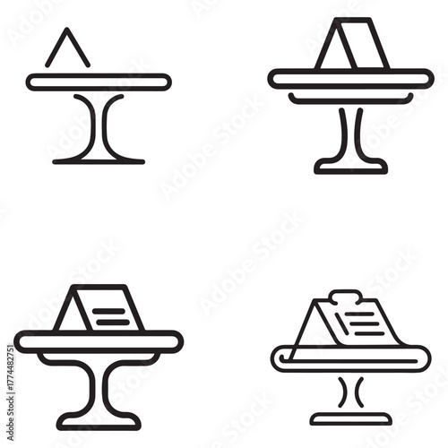Elegant silhouette of a reserved dining table setting with utensils and plates