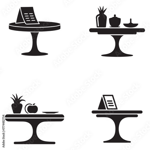 Elegant reservation table setting with silhouette elements for dining and hospitality businesses
