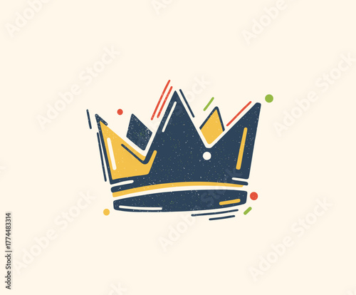 protest slogan featuring a crossed-out crown and the words 'NO KING'. The design symbolizes opposition to authority and political policies