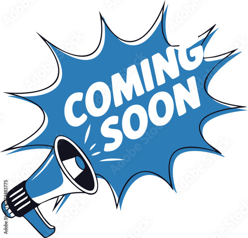 Coming Soon Megaphone Announcement Illustration.
