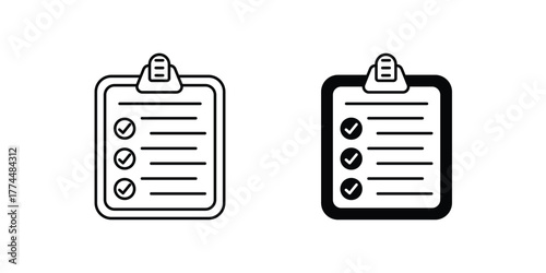 Checklist  set icon with white background vector stock illustration