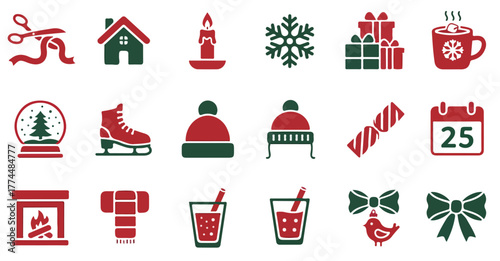 Festive Holiday Icons Collection: Christmas Celebration Elements