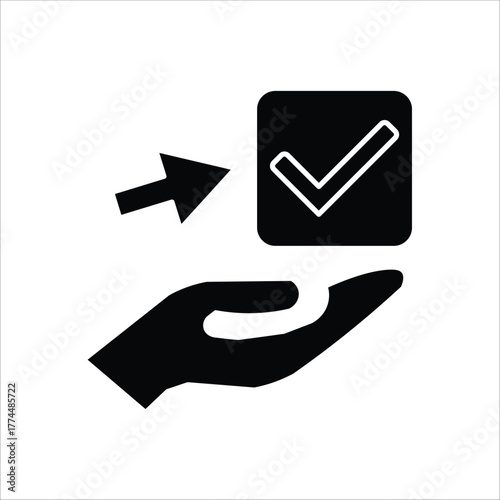 give permission icons. simple solid vector