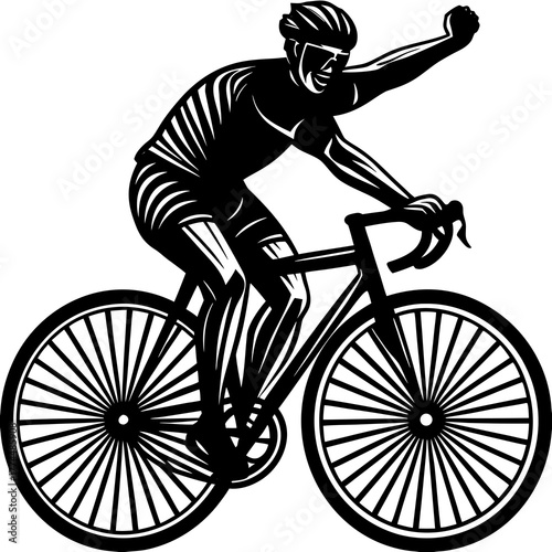 silhouette of a man riding bicycle